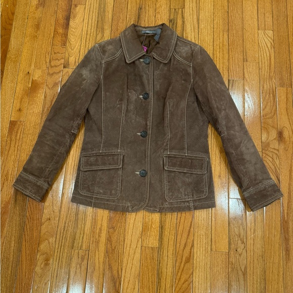 Claiborne Jackets & Blazers - Dark Brown Suede Jacket
